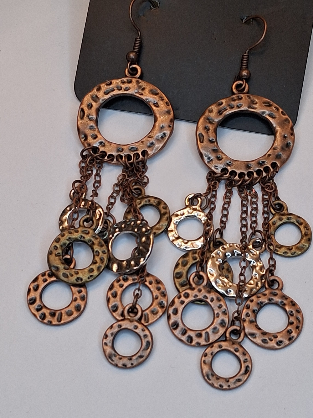 Copper-Tone Textured Earrings
